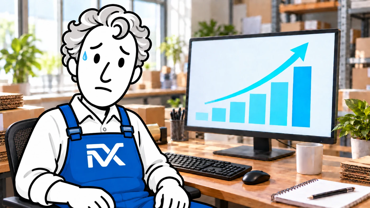 Getekende Ifix bij een illustratieve stijgende grafiek