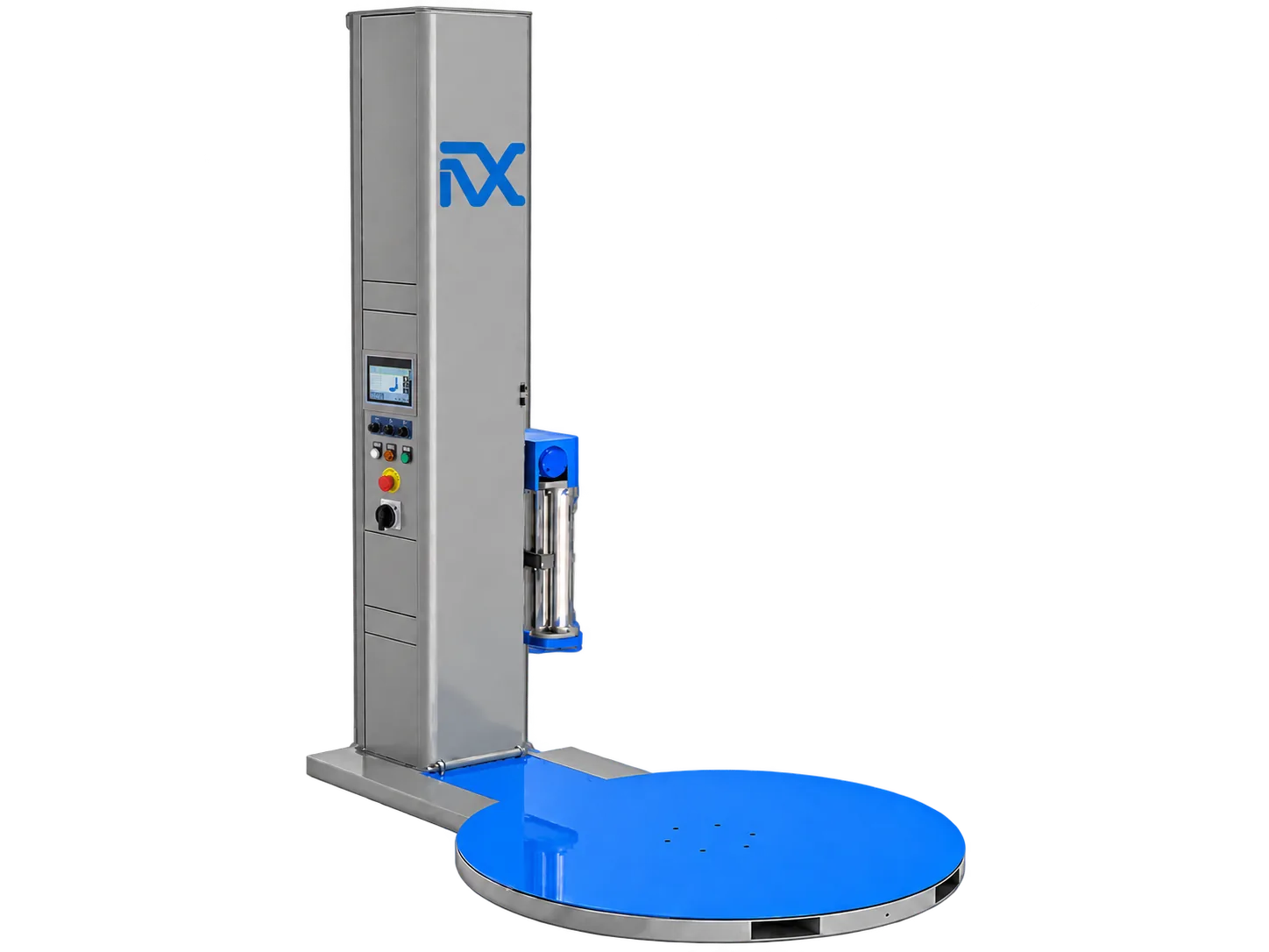 WP2 palletwikkelaar met IVX-logo en touchscreen